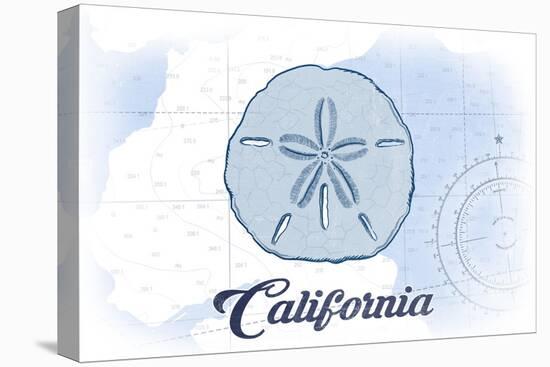 California - Sand Dollar - Blue - Coastal Icon-Lantern Press-Stretched Canvas