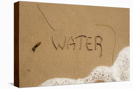 California, Santa Barbara Co, Jalama Beach, Water Written in Sand-Alison Jones-Premier Image Canvas