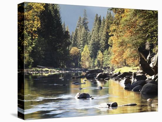 California, Sierra Nevada, Yosemite National Park, Autumn Along the Merced River-Christopher Talbot Frank-Premier Image Canvas