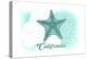 California - Starfish - Teal - Coastal Icon-Lantern Press-Stretched Canvas