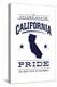 California State Pride - Blue on White-Lantern Press-Stretched Canvas