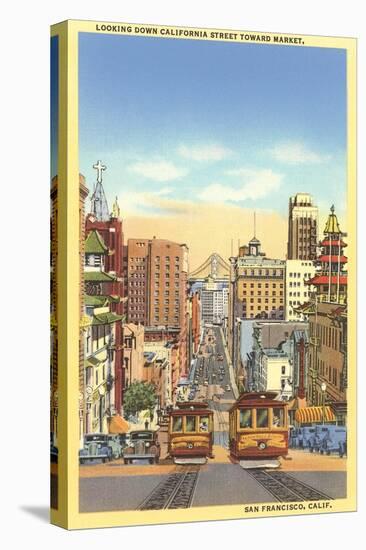 California Street, Cable Cars, San Francisco, California-null-Stretched Canvas