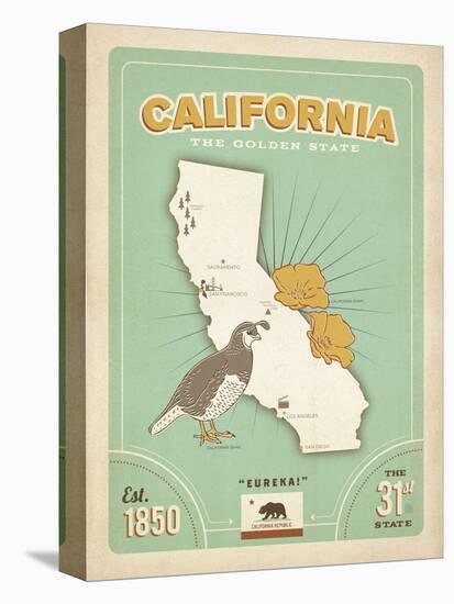 California: The Golden State-Anderson Design Group-Stretched Canvas