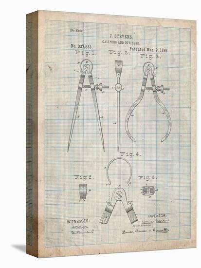 Caliper And Divider Tool Patent-Cole Borders-Stretched Canvas