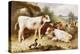 Calves and Poultry by a Byre, 1922-Walter Hunt-Premier Image Canvas