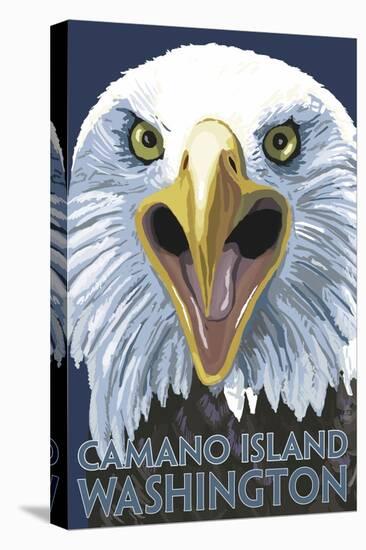 Camano Island, Washington - Eagle Up Close-Lantern Press-Stretched Canvas