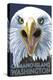 Camano Island, Washington - Eagle Up Close-Lantern Press-Stretched Canvas