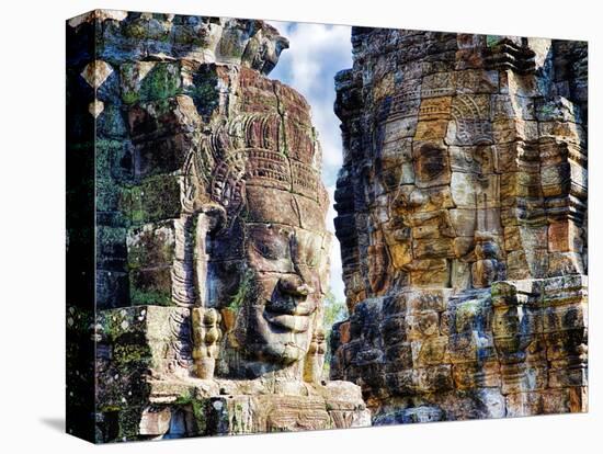 Cambodia, Angkor Watt, Siem Reap, Faces of the Bayon Temple-Terry Eggers-Premier Image Canvas