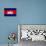 Cambodia Flag Design with Wood Patterning - Flags of the World Series-Philippe Hugonnard-Stretched Canvas displayed on a wall
