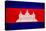 Cambodia Flag Design with Wood Patterning - Flags of the World Series-Philippe Hugonnard-Stretched Canvas