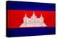 Cambodia Flag Design with Wood Patterning - Flags of the World Series-Philippe Hugonnard-Stretched Canvas