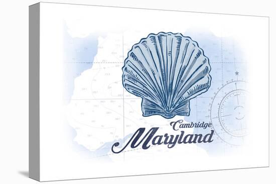 Cambridge, Maryland - Scallop Shell - Blue - Coastal Icon-Lantern Press-Stretched Canvas