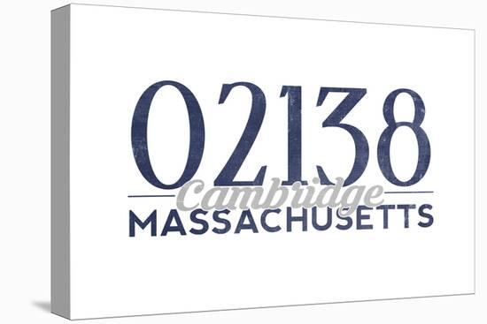 Cambridge, Massachusetts - 02138 Zip Code (Blue)-Lantern Press-Stretched Canvas