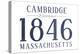 Cambridge, Massachusetts - Established Date (Blue)-Lantern Press-Stretched Canvas