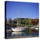 Camden Harbour with Fall Colours and Mount Battie in the Background, Maine, New England, USA-Roy Rainford-Premier Image Canvas