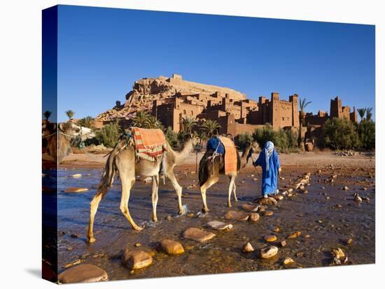 Camel Driver, Ait Benhaddou, Atlas Mountains, Morocco, Mr-Doug Pearson-Premier Image Canvas