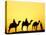 Camels and camel driver silhouetted at sunset, Thar Desert, Jodhpur, India-Adam Jones-Premier Image Canvas