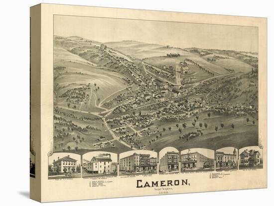 Cameron, West Virginia - Panoramic Map-Lantern Press-Stretched Canvas