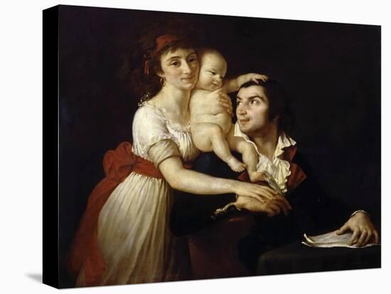 Camille Desmoulins with His Wife Lucile and Child-Jacques Louis David-Premier Image Canvas
