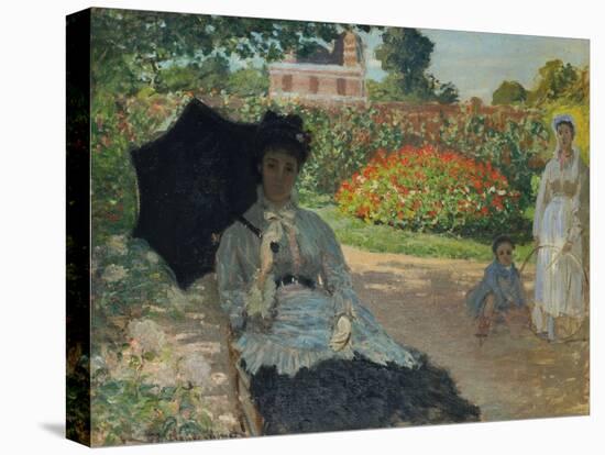 Camille Monet with Son and Nanny in the Garden, 1873-Claude Monet-Premier Image Canvas