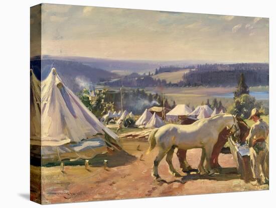 Camp at Malbuison, Near Pontarlier, c.1918-Sir Alfred Munnings-Premier Image Canvas