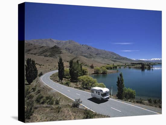 Camper Van on Road by Lake Wanaka, South Island, New Zealand-Neil Farrin-Premier Image Canvas