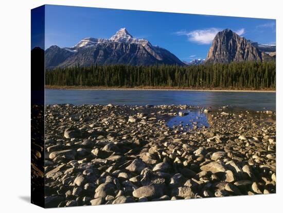 Canada, Alberta, Athabasca River and Canadian Rockies in Jasper NP-Mike Grandmaison-Premier Image Canvas