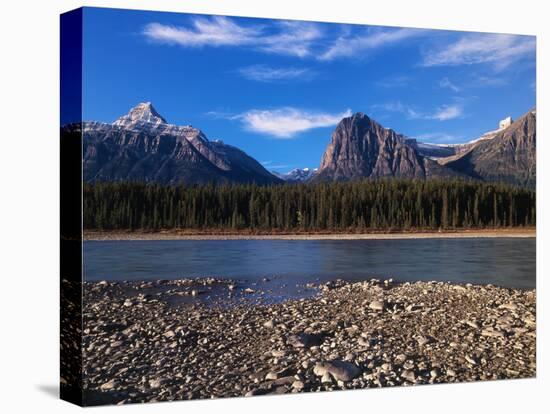 Canada, Alberta, Athabasca River and Canadian Rockies in Jasper NP-Mike Grandmaison-Premier Image Canvas