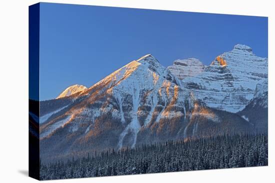 Canada, Alberta, Banff National Park. Peaks of the Bow Range at sunrise.-Jaynes Gallery-Premier Image Canvas