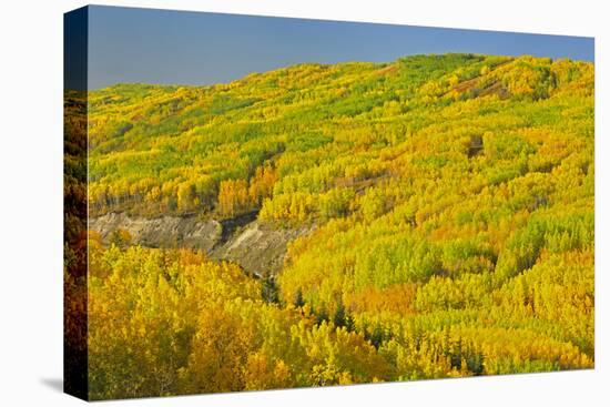 Canada, Alberta, Dunvegan. Autumn foliage in hills.-Jaynes Gallery-Premier Image Canvas