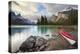 Canada, Alberta. Sea Kayak at Spirit Island, Maligne Lake, Jasper-Gary Luhm-Premier Image Canvas