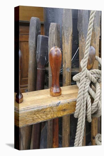 Canada, B.C, Victoria. Wooden Pegs and Rigging on the Hms Bounty-Kevin Oke-Premier Image Canvas