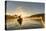 Canada, British Columbia. A kayaker paddles in morning mist on a Canadian lake.-Gary Luhm-Premier Image Canvas