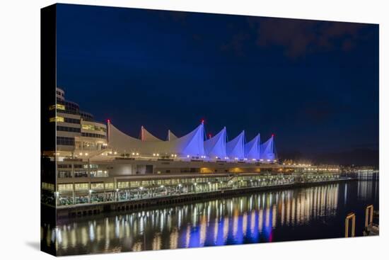 Canada Center lights reflect in harbor in Vancouver, British Columbia, Canada-Chuck Haney-Premier Image Canvas