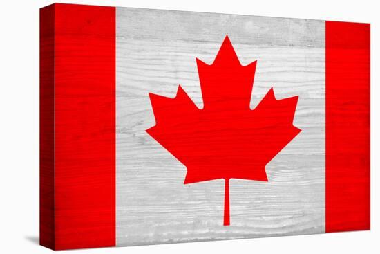 Canada Flag Design with Wood Patterning - Flags of the World Series-Philippe Hugonnard-Stretched Canvas