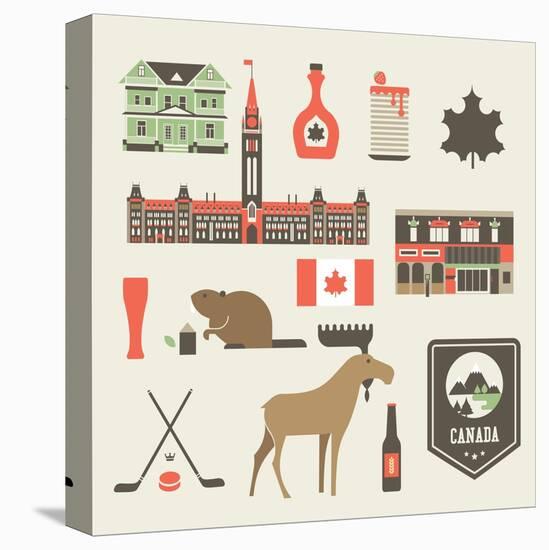 Canada Icons-vector pro-Stretched Canvas