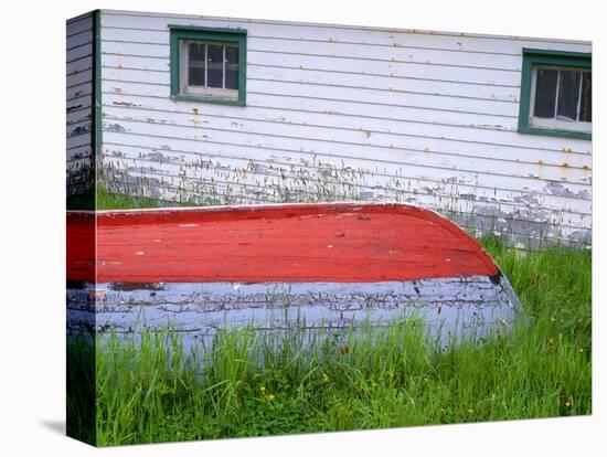 Canada, Newfoundland, Bauline East, Weathered Wooden Boat and Fishing Shed-John Barger-Premier Image Canvas