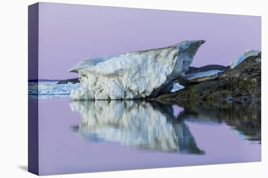 Canada, Nunavut, Iceberg Reflected in Calm Waters at Dusk-Paul Souders-Premier Image Canvas