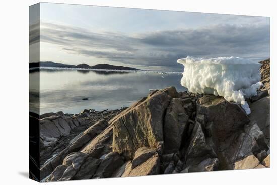 Canada, Nunavut, Iceberg Stranded by Low Tide Along Frozen Channel-Paul Souders-Premier Image Canvas