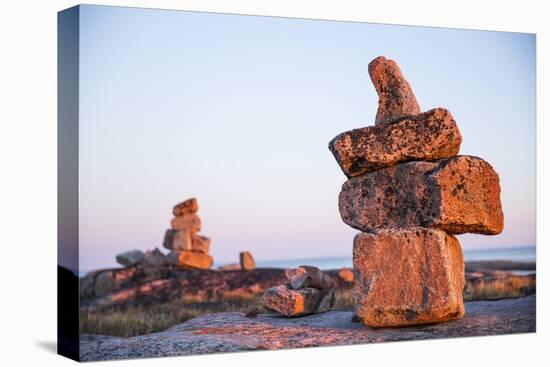 Canada, Nunavut, Rocks Cairns on Harbour Islands Along Hudson Bay-Paul Souders-Premier Image Canvas