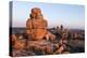 Canada, Nunavut, Territory, Stone Cairn on Harbor Islands at Sunset-Paul Souders-Premier Image Canvas