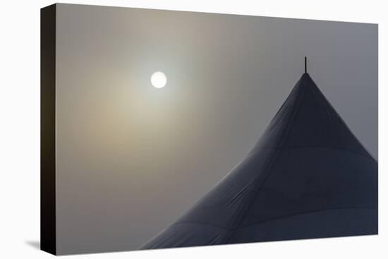 Canada, Ottawa. Top of Large Tent and Sun Muted by Fog-Bill Young-Premier Image Canvas