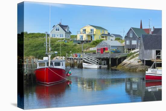 Canada, Peggy's Cove, Nova Scotia, Peaceful and Quiet Famous Harbor with Boats and Homes in Summer-Bill Bachmann-Premier Image Canvas