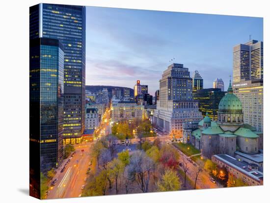 Canada, Quebec, Montreal, Place Du Canada and Dorchester Square, Cathedral-Basilica of Mary,-Alan Copson-Premier Image Canvas