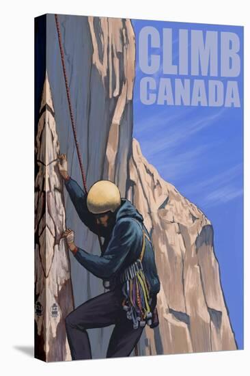 Canada, Rock Climber-Lantern Press-Stretched Canvas