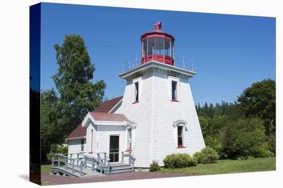 Canada, St. Martins, New Brunswick, White Tourist Lighthouse in Small Fishing and Lobster Village-Bill Bachmann-Premier Image Canvas