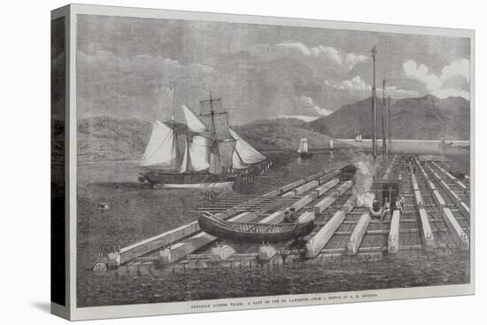 Canadian Lumber Trade, a Raft on the St Lawrence-George Henry Andrews-Premier Image Canvas