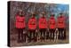 Canadian Mounties with Dogs-null-Stretched Canvas