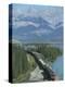 Canadian National Railways Goods Train Along Athabasca River, Jasper National Park, Rocky Mountains-Ursula Gahwiler-Premier Image Canvas