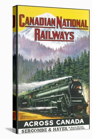 Canadian National Railways Poster Showing a Steam Engine Train in Canada-null-Premier Image Canvas